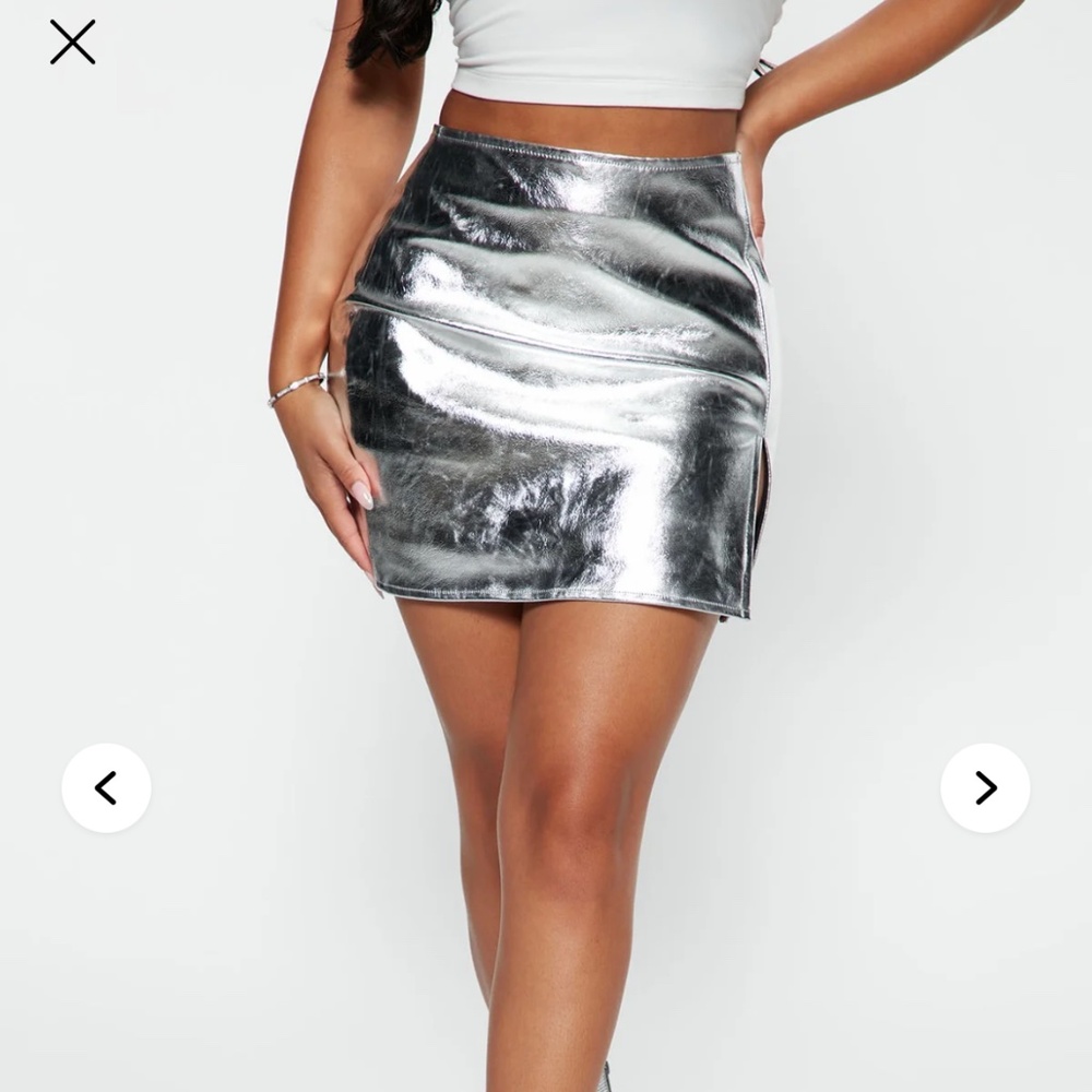 Silver Mini Skirt